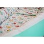 Ingrid’s Fabrics - Suport de dormit Cuib bebelusi Masinute din Bumbac, 90x50 cm, Turcoaz - 3
