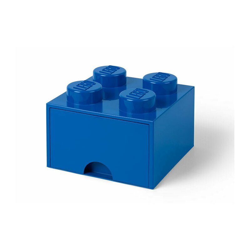 Cutie depozitare LEGO 2x2 cu sertar, albastru