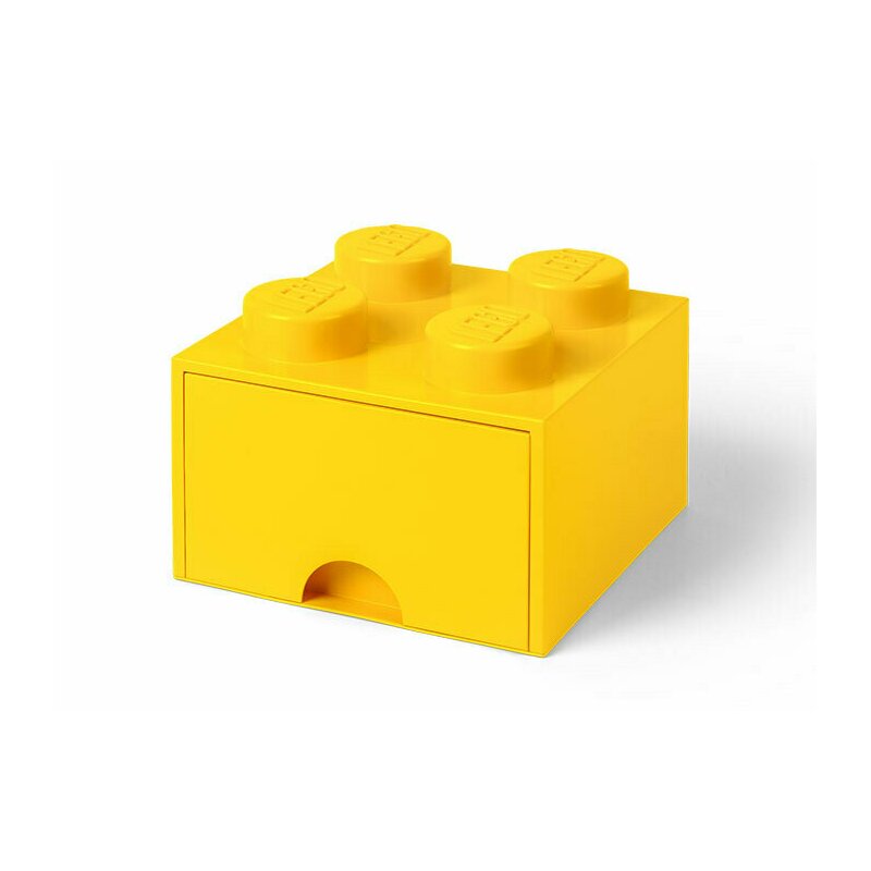 Cutie depozitare LEGO 2x2 cu sertar, galben