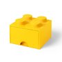 Cutie depozitare jucarii, LEGO, 2x2 cu sertar, Galben - 1