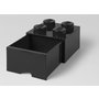 Cutie depozitare jucarii, LEGO, 2x2 cu sertar, Negru - 2