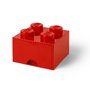 Cutie depozitare jucarii, LEGO, 2x2 cu sertar, Rosu - 1