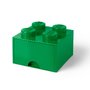 Cutie depozitare jucarii, LEGO, 2x2 cu sertar, Verde - 1