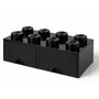 Cutie depozitare jucarii, Lego, 2x4 Cu sertare Negru - 1