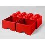 Cutie depozitare jucarii, Lego, 2x4 Cu sertare Rosu - 2