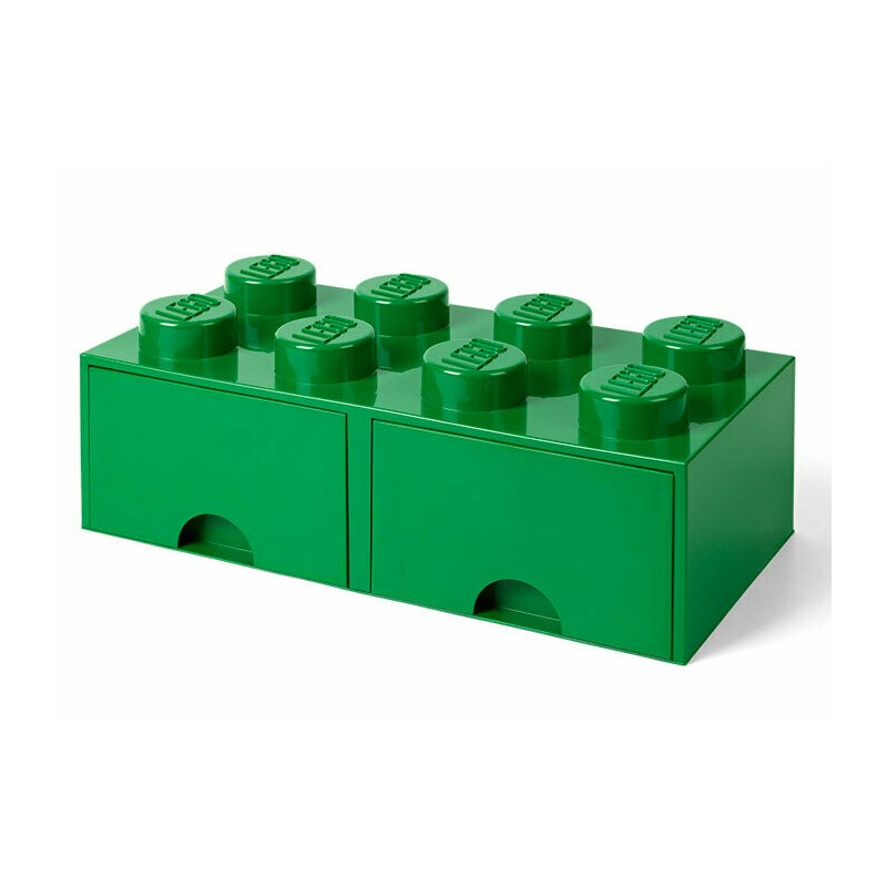 Cutie depozitare 2x4 Cu sertare, Verde