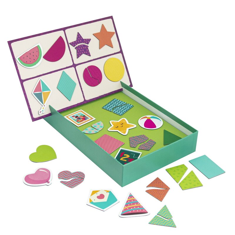 As - joc educativ forme geometrice , in cutie, 24 piese, magnetic, multicolor