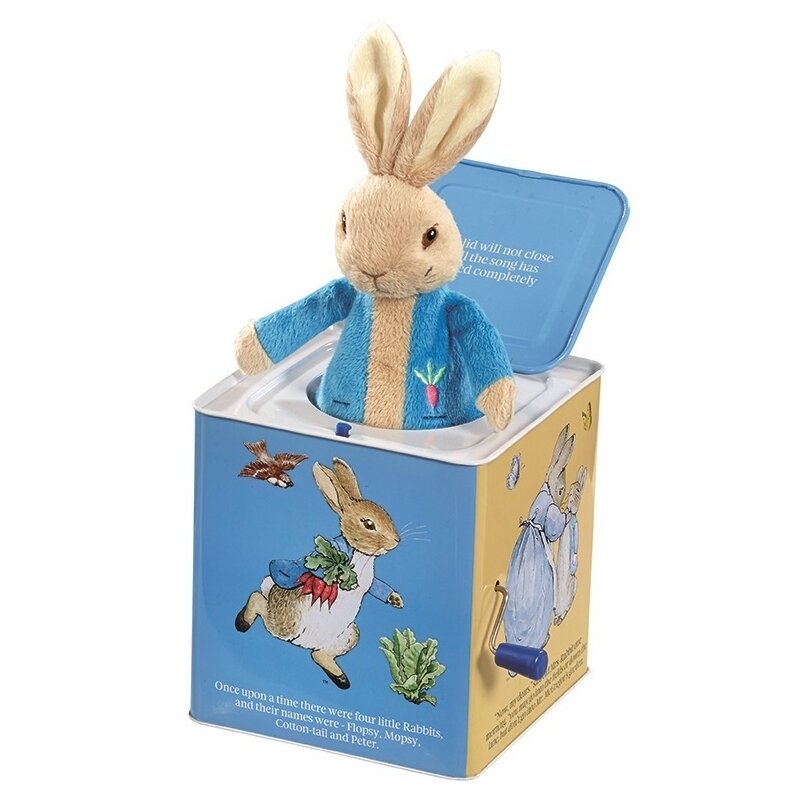 Rainbow designs - Cutie muzicala Jack-in-the-box, Peter Rabbit, 29 cm