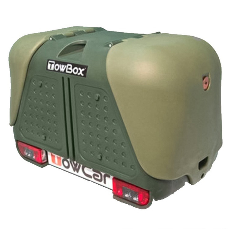 Cutie portbagaj pe carligul de remorcare Towbox V2 Verde
