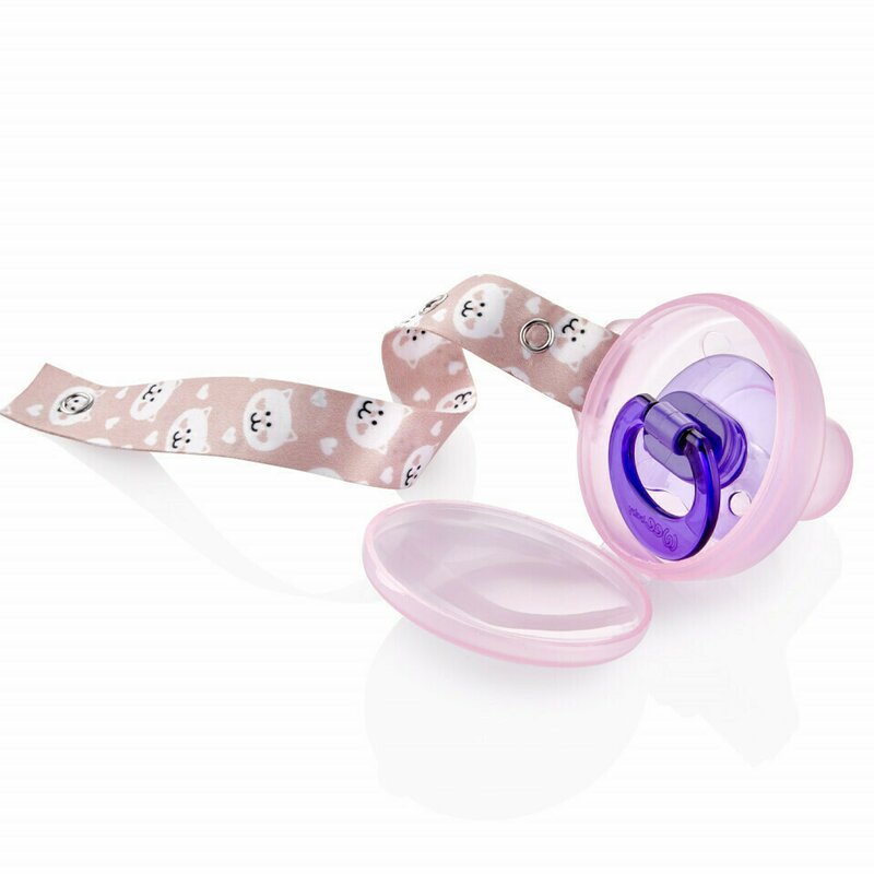 Babyjem - cutiuta pentru suzeta cu lantisor (culoare: alb)