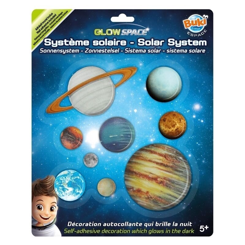 Buki france - decoratiuni de perete fosforescente, sistemul solar