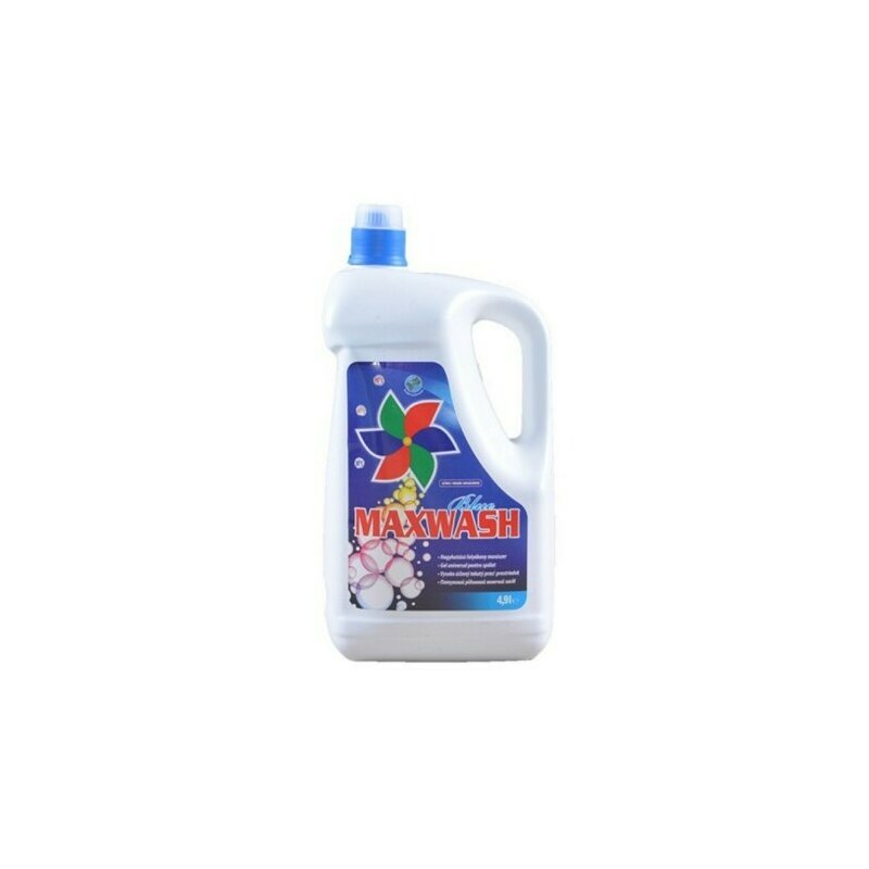 Detergent lichid, MaxWash Blue, pentru rufe culor si albe, 4.9 Litri