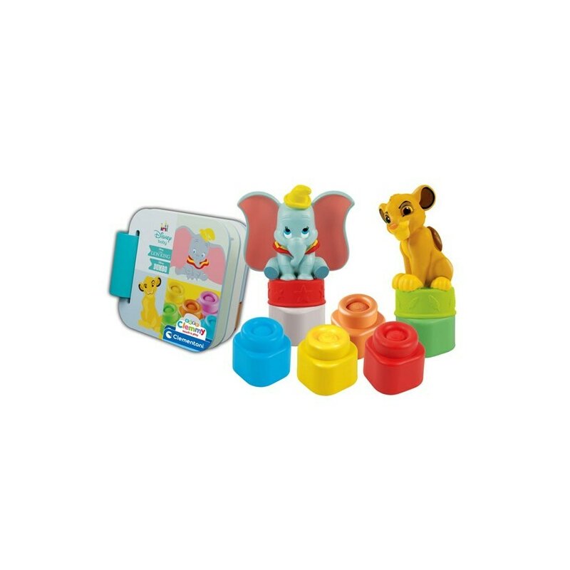 Set de construit, Clementoni, Disney Soft Clemmy Simba si Dumbo, 6 luni+, Multicolor