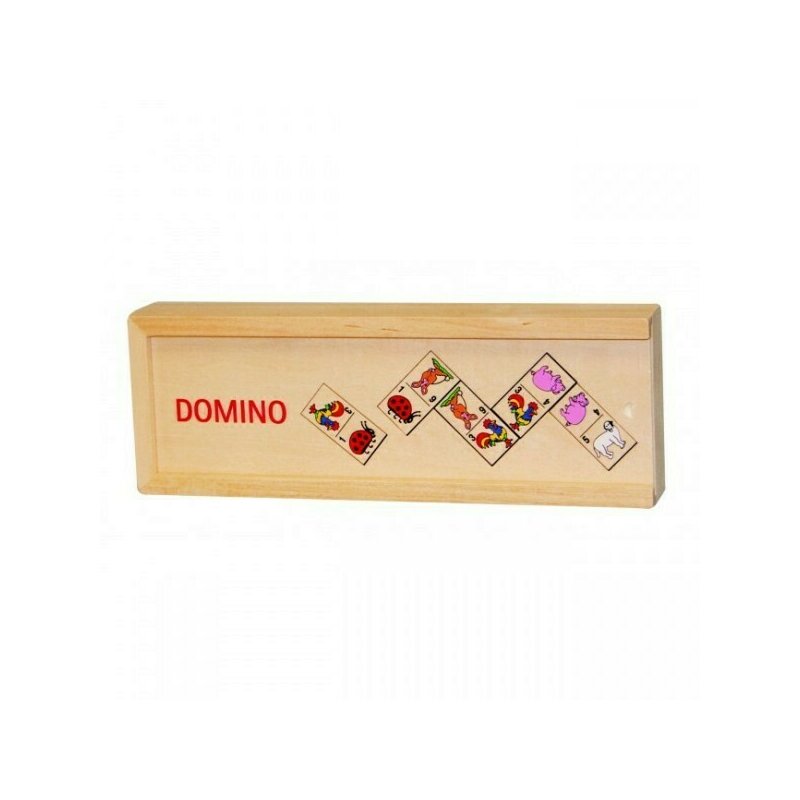 Goki - Domino Animale In cutie de lemn