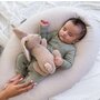 Doomoo - Perna mare 3 in 1 Comfy Big Tetra Almond din bumbac organic: perna gravide, suport pentru hranire, suport pentru bebe - 2
