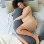 Doomoo - Perna mare pentru gravide si bebelusi 3 in 1, bumbac organic Buddy Chine Anthracite - 8