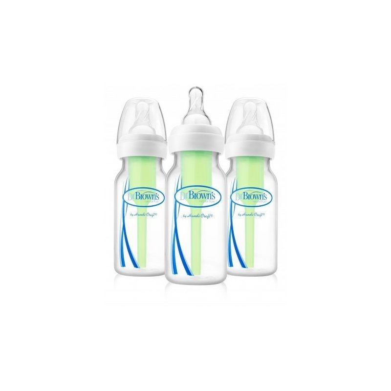 Dr. brown's - pachet biberoane cu gat ingust, polipropilena, 120 ml. options (3 pack)