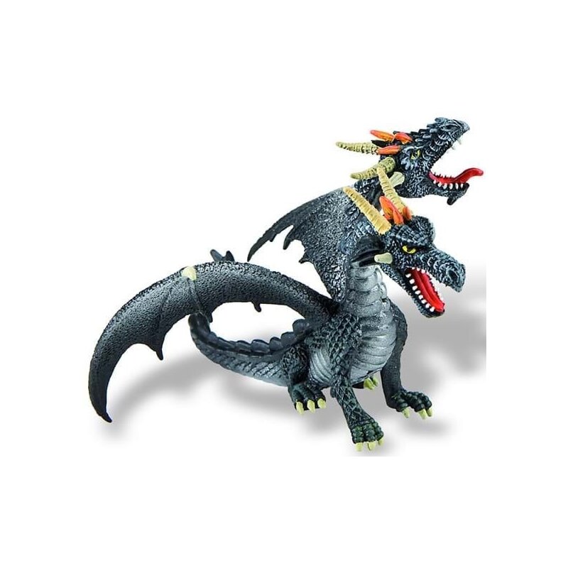 Bullyland - figurina dragon cu 2 capete, negru