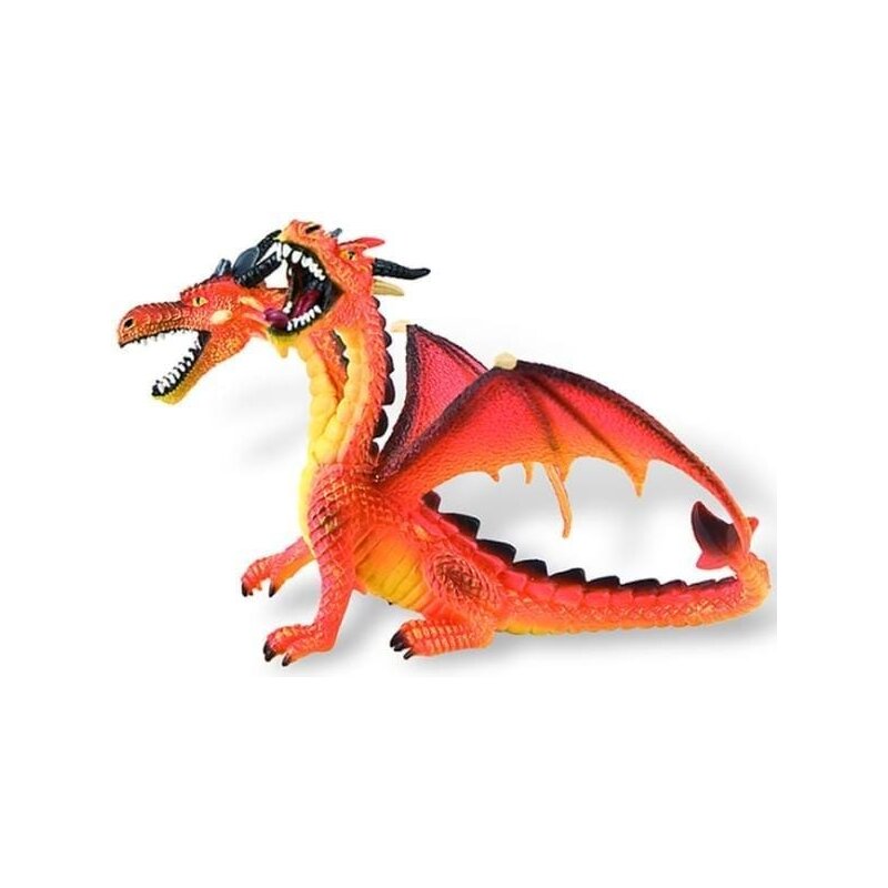 Bullyland - figurina dragon cu 2 capete, orange