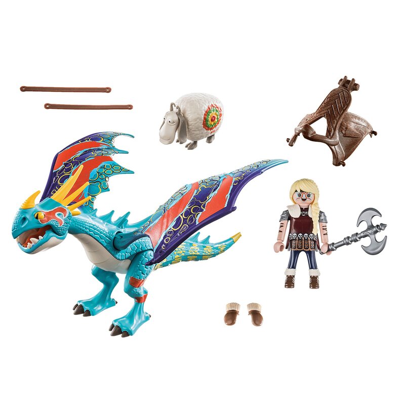 Playmobil - set de constructie cursa dragonilor - astrid si stormfly , dragons