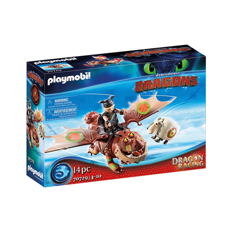 Playmobil - set de constructie cursa dragonilor - fishlegs si meatlug , dragons