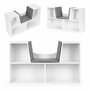 Dulap tip biblioteca multifunctionala, cu scaun, pentru copii, Ecotoys, 102x30x61 cm, Alb - 4