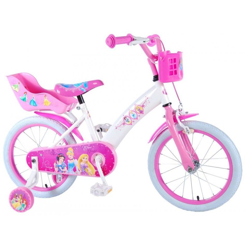 Eandl cycles - bicicleta cu pedale , disney princess, 16 , cu roti ajutatoare, multicolor