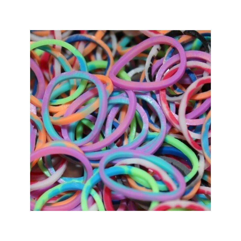 Rainbow loom - elastice asortate, 600 buc