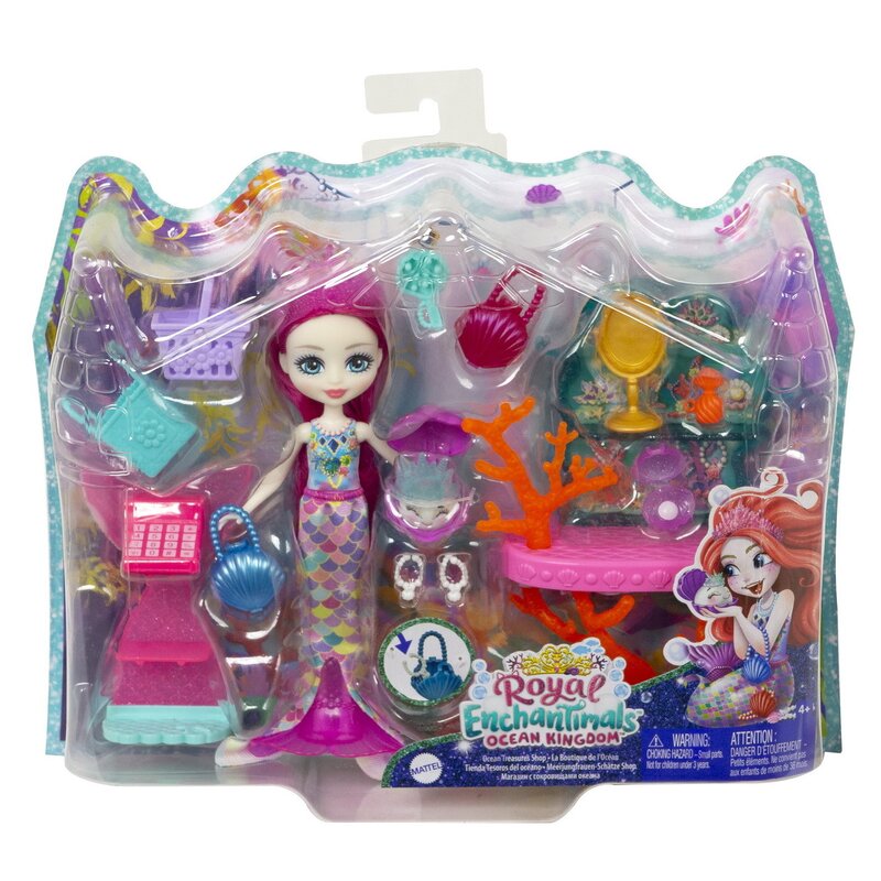 Mattel - ENCHANTIMALS SET PAPUSA CU MOBILIER OCEAN KINGDOM