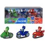 Simba - Set vehicule , Disney Pj Masks,  Scara 1:64, 3 motociclete cu figurina, Multicolor - 2