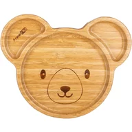 Farfurie compartimentata, FreeON, Din bambus, Cu ventuza, Conform cu standardul european de securitate EN 14372:2004, Bear