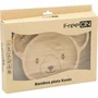 Farfurie compartimentata, FreeON, Din bambus, Cu ventuza, Conform cu standardul european de securitate EN 14372:2004, Bear - 5