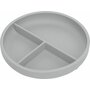 Farfurie compartimentata, FreeON, Rotunda, Cu ventuza si 3 compartimente, Silicon, Fara BPA, Diametru 18 cm, Inaltime 4 cm, 6-36 luni, Grey - 1