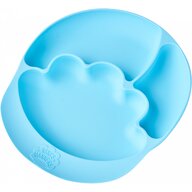 Farfurie din silicon cu ventuza, pentru toddleri, etapa 2 - albastra