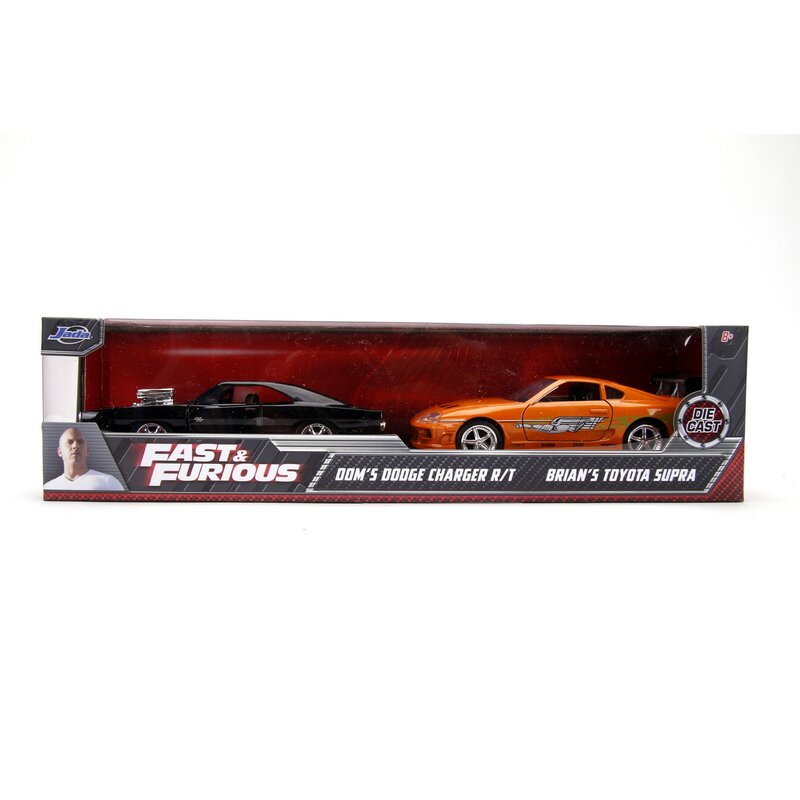 Simba - Set vehicule , Fast and furious, Scara 1:32, Metalice, 2 masinute, Multicolor