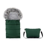 Sac de iarna, Feedo, Multifunctional, Poate fi utilizat ca geanta prin desfacerea fermoarului, Atasabil la carucior, 110 cm, 0-3 ani, Verde