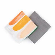 Set 2 museline, Feedo, Din bambus, Multifunctionale, Hipoalergenice, Cu indicator de varsta, Conform standardului european de securitate Oeko-Tex 100, Dimensiuni mari:120x120 cm, Multicolor