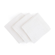 Set 3 scutece, Feedo, Din muselina, Multifunctionale, Din bumbac certificat Oeko-Tex Standard 100, 68x68 cm, 0 luni+, Alb