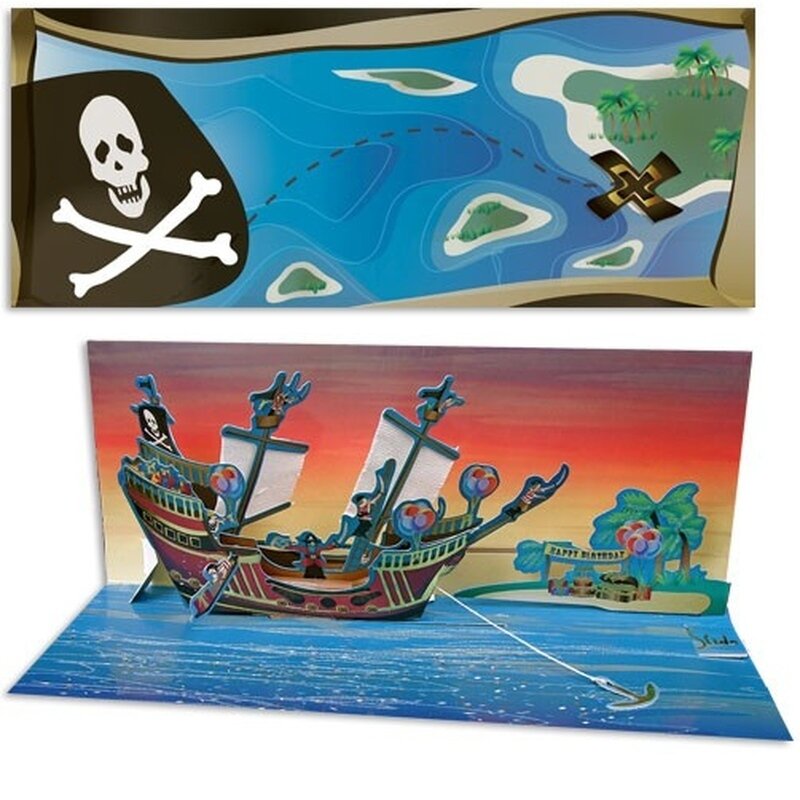 mesaje de felicitare cu ziua de nastere Felicitare 3D Panoramics - Corabie de pirati