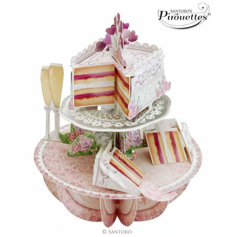felicitare de zi de nastere pentru mama Felicitare 3D Pirouettes Santoro-Tort de nunta