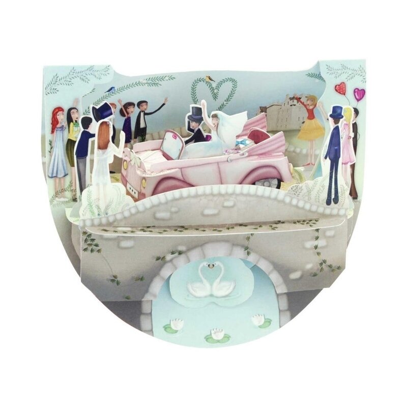 felicitare cu ziua de nastere pentru barbati Felicitare 3D PopnRock - Masina de nunta