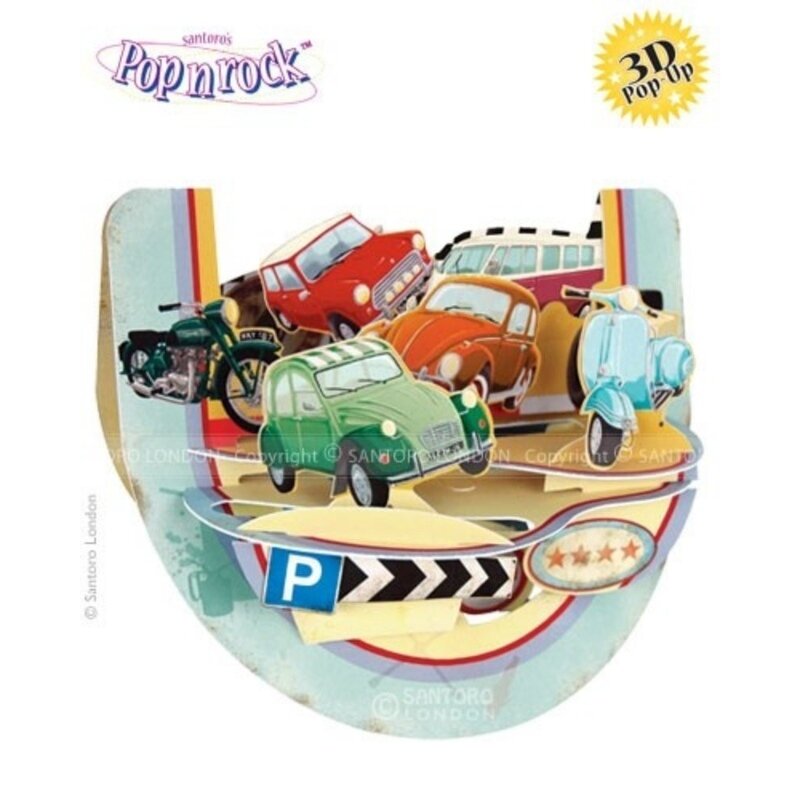 Felicitare 3D PopnRock-Vehicule retro