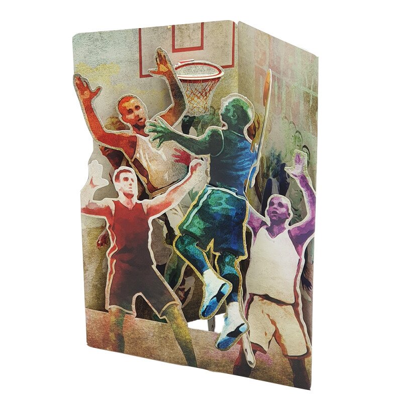 Felicitare 3d swing cards - baschet