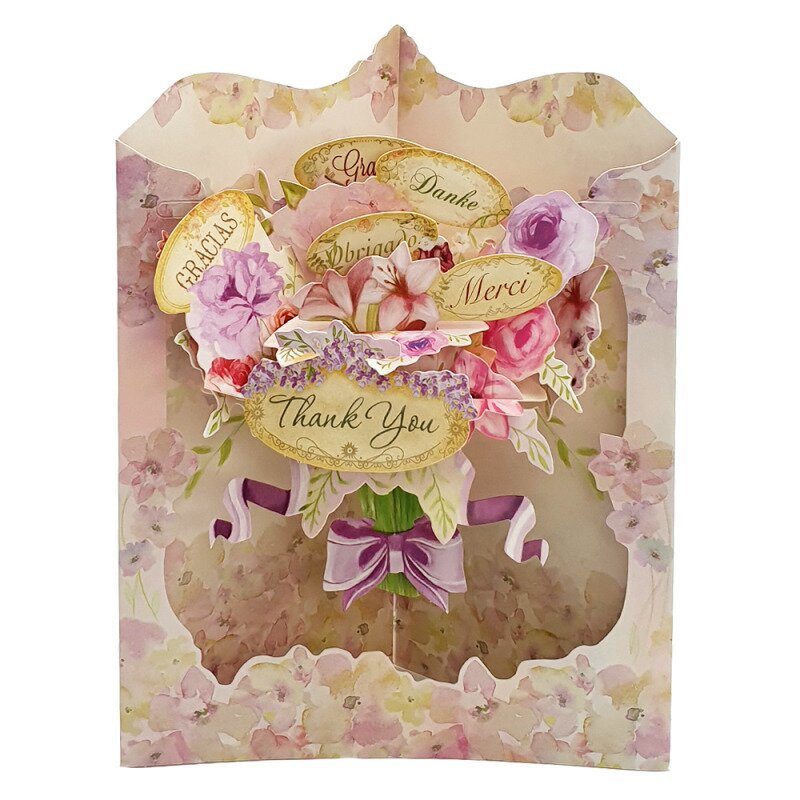 buchet de flori in forma de inima Felicitare 3D Swing Cards - Buchet de flori