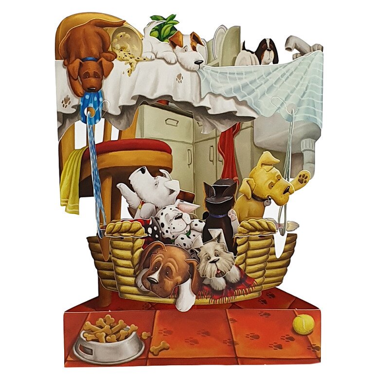 Felicitarea 3d swing cards - catelusi