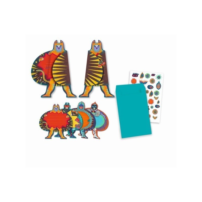 Djeco - felicitari / invitatii pentru petrecere, supereroi