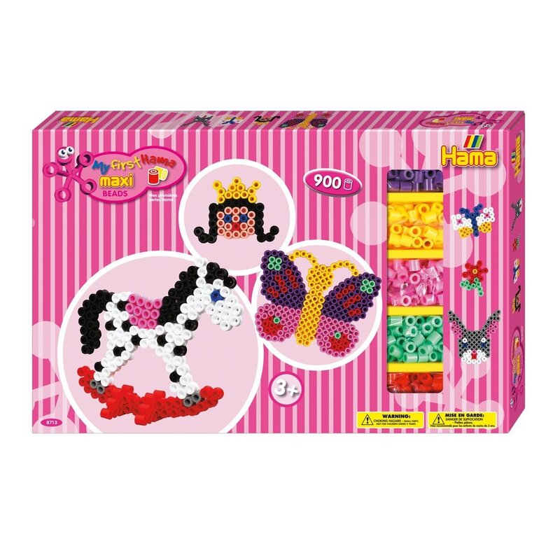 Hama - set margele de calcat fete 900 buc, in cutie de cadou mare maxi