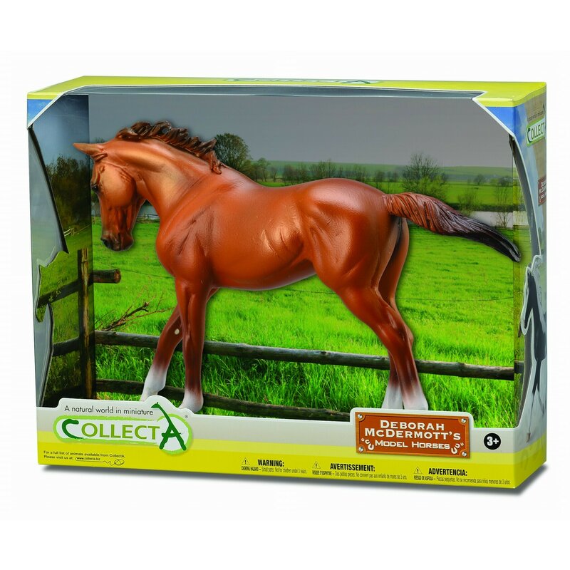 Collecta - Figurina in cutie Iapa Thoroughbred Chestnut pictata manual WB