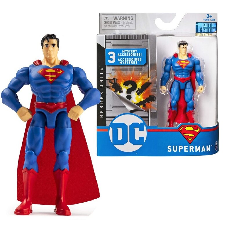 Spin Master - Figurina Supererou Superman , DC Universe , Cu accesorii, 10 cm, Articulat