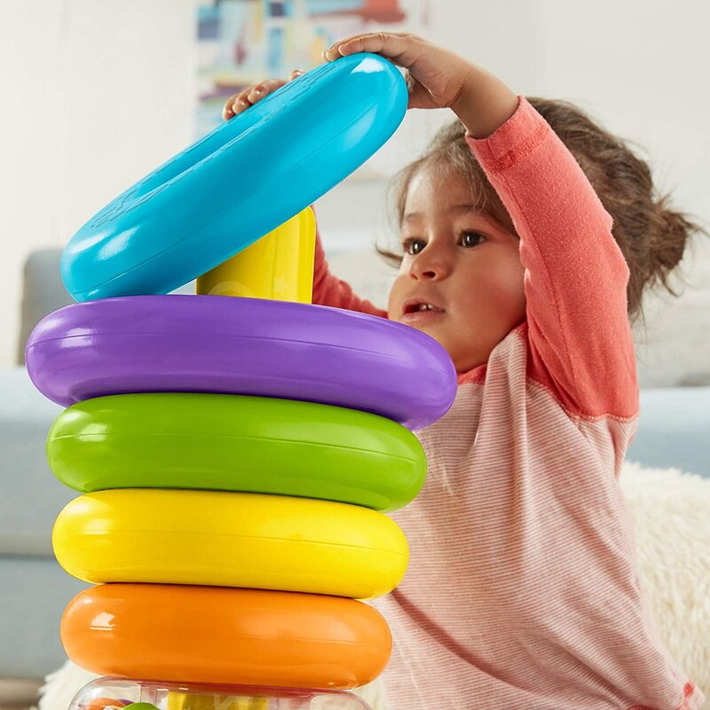 Mattel - jucarie pentru sortat si stivuit construieste piramida uriasa, multicolor